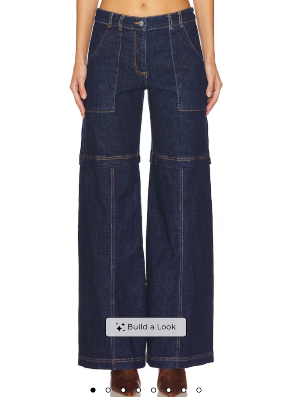 Amanda Uprichard Brady Dark Blue Wide-Leg Jeans